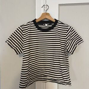 All Row Black and White Striped T-Shirt